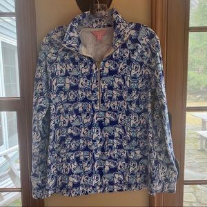 Blue Elephant Lilly Pulitzer Quarter Zip Pullover